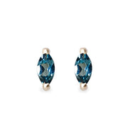 London Blue Topaz Marquise Studs Andrea Bonelli Jewelry 14k Yellow Gold