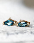 London Blue Topaz Marquise Studs Andrea Bonelli Jewelry