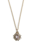 Pink and Gray Diamond Halo Necklace Andrea Bonelli Jewelry