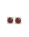 Garnet Studs Andrea Bonelli Jewelry 14k Yellow Gold
