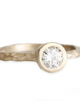 Rustic Carved Moissanite Ring Andrea Bonelli 