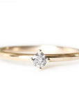 Petit Lola Salt + Pepper Diamond Ring Andrea Bonelli Jewelry 14k Yellow Gold