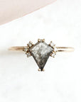 Salt and Pepper Kite Diamond Ring Andrea Bonelli Jewelry