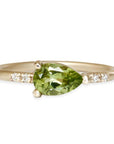 Lilia Peridot + Diamond Ring Andrea Bonelli Jewelry 14k Yellow Gold