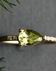 Lilia Peridot + Diamond Ring Andrea Bonelli Jewelry 