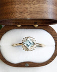 Tavi Halo Aquamarine Ring Andrea Bonelli Jewelry 