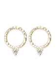 Lacuna Diamond Circle Studs Andrea Bonelli Jewelry 14k Yellow Gold