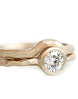 Rustic Carved Moissanite Ring Andrea Bonelli 