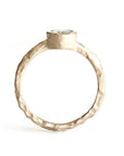 Rustic Carved Moissanite Ring Andrea Bonelli 