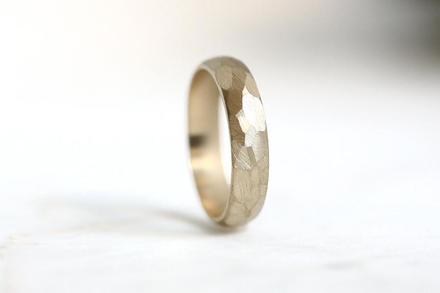 Rustic Faceted Half Round Band Andrea Bonelli Jewelry 