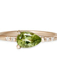 Lilia Peridot + Diamond Ring Andrea Bonelli Jewelry 14k Rose Gold