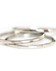 Glint Hammered Stacking Rings Andrea Bonelli 14k White Gold