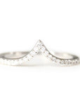 Creste Diamond Chevron Ring Andrea Bonelli 14k White Gold