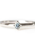 Petit Lola Aquamarine Ring Andrea Bonelli Jewelry 14k White Gold