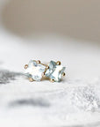 Princess Cut Aquamarine Studs Andrea Bonelli Jewelry 