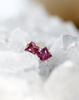 Princess Cut Garnet Studs Andrea Bonelli Jewelry