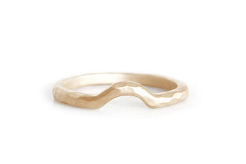 Curved Rustic Band Andrea Bonelli Jewelry 14k Yellow Gold