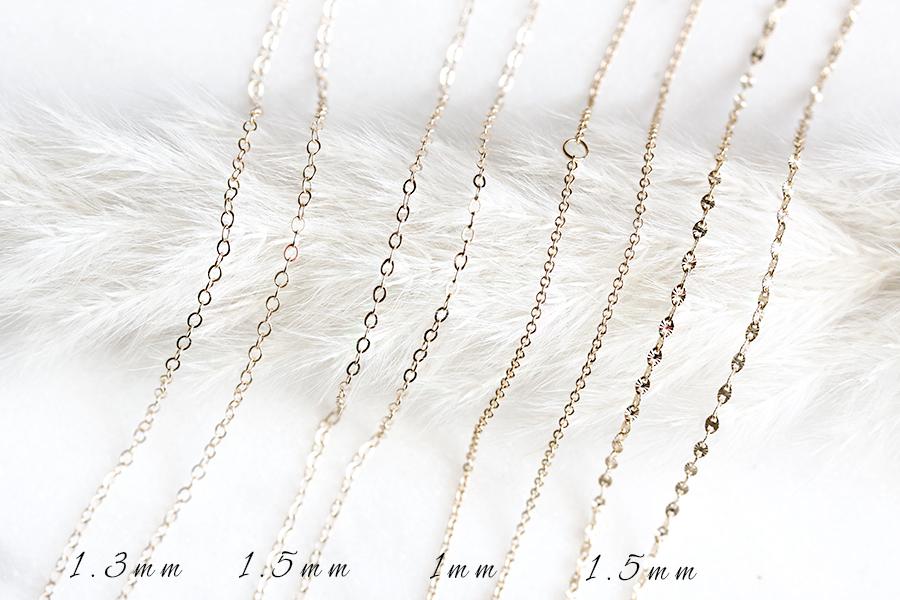 14k Cable Chain 1.3mm Andrea Bonelli Jewelry 