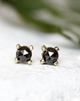 Black Rose Cut Diamond Studs Andrea Bonelli Jewelry