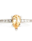 Tryst Citrine + Diamond Ring Andrea Bonelli Jewelry 14k White Gold