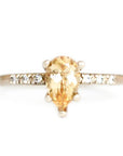 Tryst Citrine + Diamond Ring Andrea Bonelli Jewelry 14k Yellow Gold