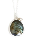 Labradorite + Moissanite Necklace Andrea Bonelli Labradorite + Moissanite
