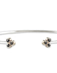 Mixed Metals Black Rose Cut Diamond Cuff Andrea Bonelli Jewelry 14k Yellow Gold + Sterling Silver