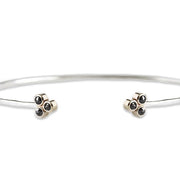 Mixed Metals Black Rose Cut Diamond Cuff Andrea Bonelli Jewelry 14k Yellow Gold + Sterling Silver