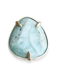 Mixed Metals Larimar Ring Andrea Bonelli Jewelry 14k Gold + Silver