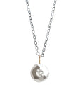 Mixed Metals Faceted Pebble + Rose Cut Diamond Necklace Andrea Bonelli