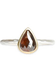 Rustic Rose Cut Diamond Ring 1.67ct Andrea Bonelli Jewelry 14k Gold and Sterling Silver
