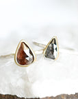 Rose Cut Gray Diamond Ring .98ct Andrea Bonelli Jewelry 14k Gold and Sterling Silver
