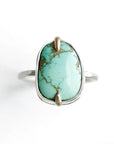 Silver + 14k Turquoise Ring Andrea Bonelli Jewelry