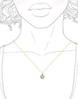 Pink and Gray Diamond Halo Necklace Andrea Bonelli Jewelry