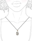 Silver Tourmalinated Quartz and Diamond Necklace Andrea Bonelli Jewelry