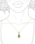 Aura Peridot Pear Halo Necklace Andrea Bonelli Jewelry 