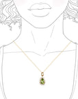 Aura Peridot Pear Halo Necklace Andrea Bonelli Jewelry