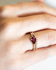 Lilia Garnet + Diamond Ring Andrea Bonelli Jewelry 