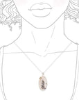 Silver Oval Dendrite Necklace No 3 Andrea Bonelli Jewelry