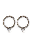 Oxidized Lacuna Diamond Circle Studs Andrea Bonelli Jewelry Oxidized Sterling Silver