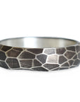 Oxidized Rock Facet Half Round Band Andrea Bonelli Jewelry Oxidized Sterling Silver