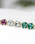 Princess Cut Emerald Studs Andrea Bonelli Jewelry