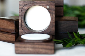 Handcrafted Walnut Ring Box Andrea Bonelli Single Slot White Interior