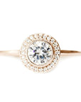 Brie Halo GIA Diamond Ring Andrea Bonelli 14k Rose Gold