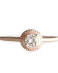 Evelyn Milgrain GIA Diamond Ring Andrea Bonelli 14k Rose Gold