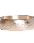 Rustic Gravel Half Round Band Andrea Bonelli Jewelry 14k Rose Gold