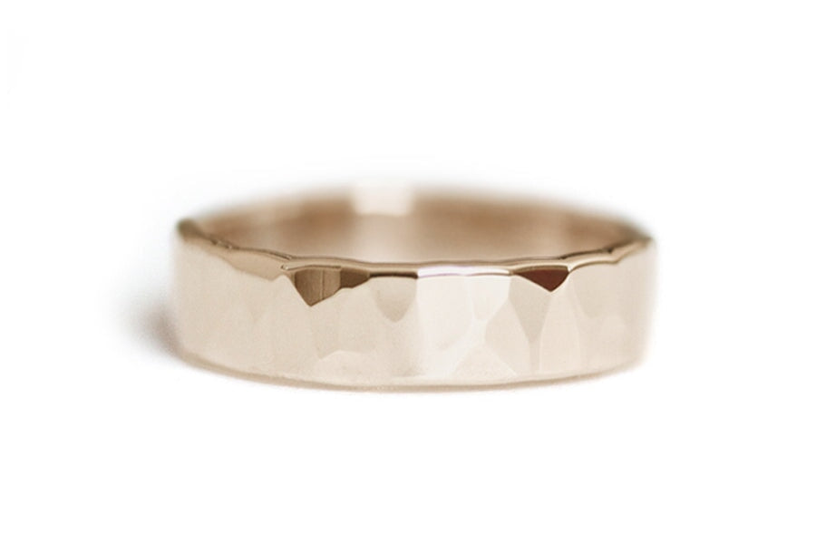 Hammered Band 6mm Andrea Bonelli Jewelry 14k Rose Gold