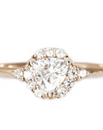 Isobel Halo Moissanite Ring 1ct Andrea Bonelli Jewelry 14k Rose Gold
