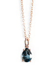 London Blue Topaz Solitaire Necklace Andrea Bonelli Jewelry
