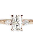 Marina Moissanite Ring Andrea Bonelli 14k Rose Gold